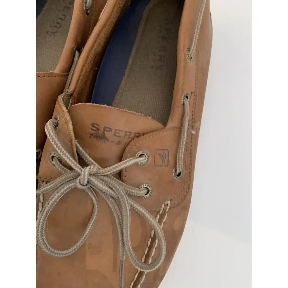 Size 12M Sperry Brown Leather Leeward Boat Shoes Mens 0777894